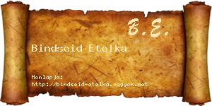 Bindseid Etelka névjegykártya